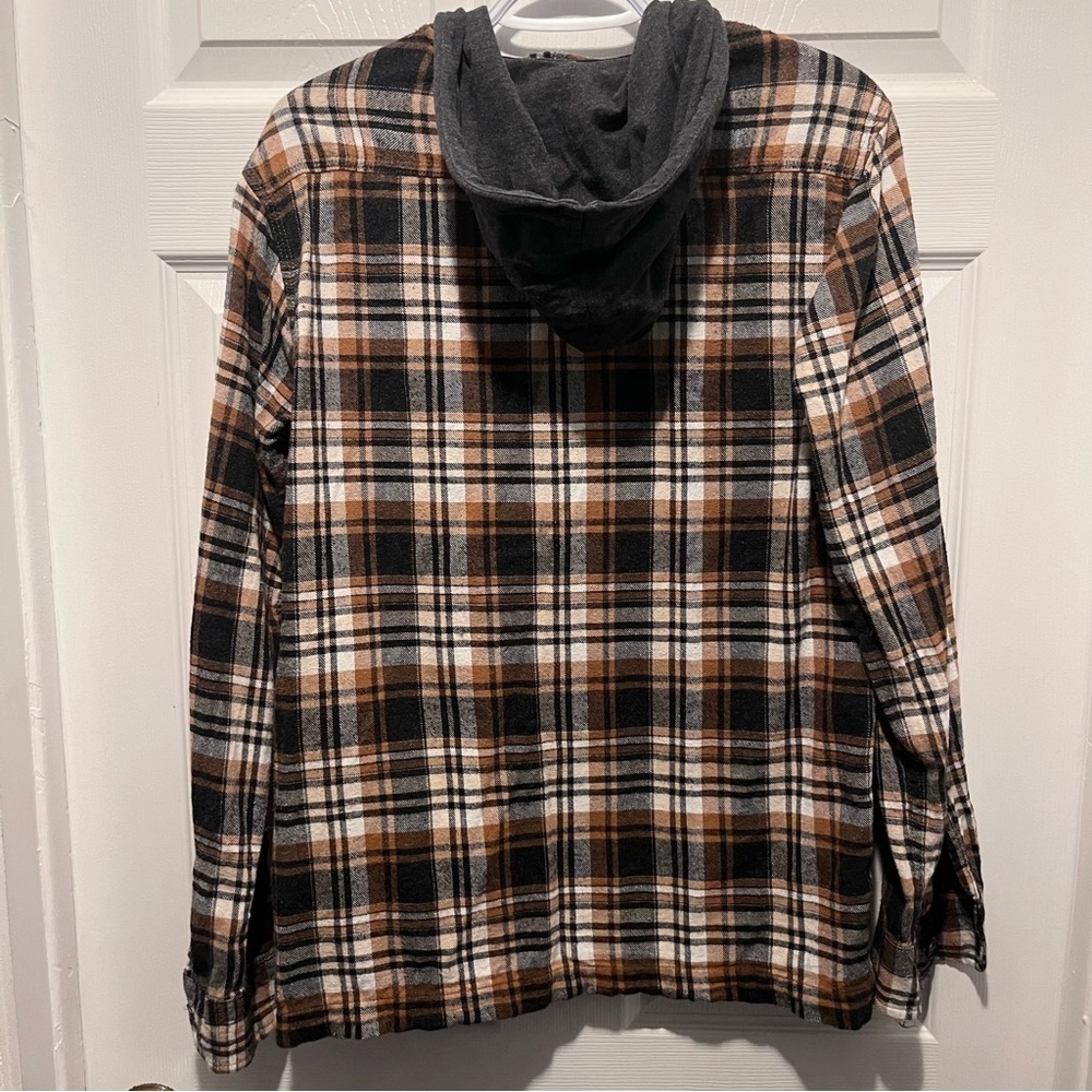 3/25$💥 Distillery Jacket Fall Plaid hoodie Sweater Medium Zip flannel fleece - Picture 6 of 6